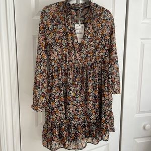Zara floral mini dress, M, NWT